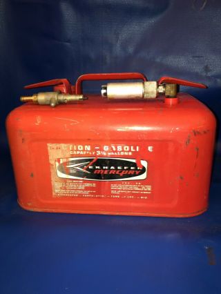 Vintage Kiekhaefer Mercury Outboard Gas Tank 3 - 1/4 Gallon Fuel Gasoline Can 3