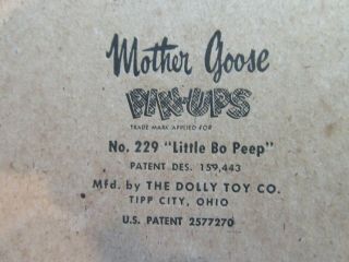 1950 ' s Collectible Vintage Little Bo Peep Wall Pin Up - By Mother Goose 2