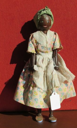 Vintage Black Mother Pinn Family Doll African American 12 Inch