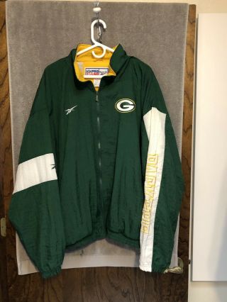 Vintage Green Bay Packers Reebok Pro Line Nfl Full Zip Jacket Men’s Sz 2xl