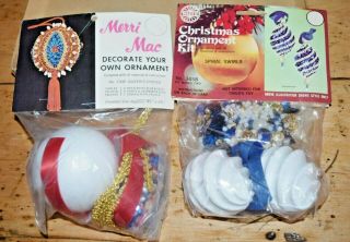 Vintage Christmas Ornament Kits Beads Sequins Jewels Merri Mac & Walco