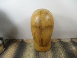 Vintage Wood Millinery Hat Block Head Mold Form