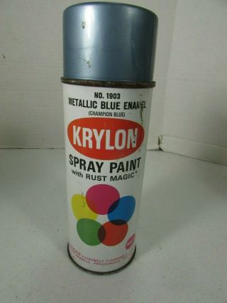 Vintage Spray Paint Can Krylon No.  1903 Metallic Blue Enamel Champion Blue
