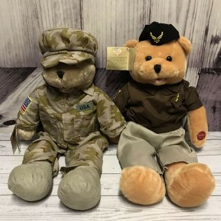 2 Chantilly Lane Musicals Military Air Force American Gi 18 " Hero Bears Plush