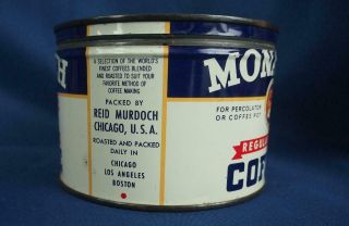 Vintage Monarch Coffee Lion 1 Lb Tin Can Regular Grind 2