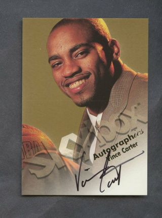 1998 - 99 Skybox Autographics Vince Carter Raptors Rc Rookie Auto