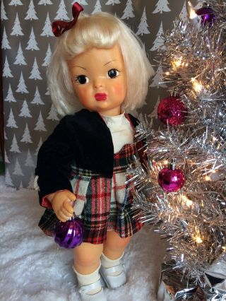Vintage 1950’s Platinum Blonde Terri Lee Doll In Tagged Outfit.  Minty