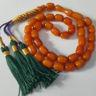 Turkish 33 Prayer Beads Bakelite 15 Mm Amber Rosary بكلايت Komboloi Tasbih