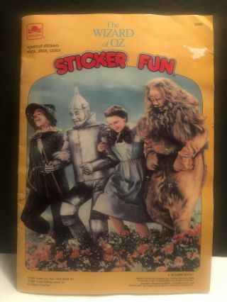 Vintage 1988 Complete The Wizard Of Oz Sticker Fun Golden Activity Book 2295