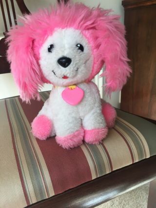 Vintage Mattel 1982 Poochie Pink Plush 8” Puppy Dog With Collar