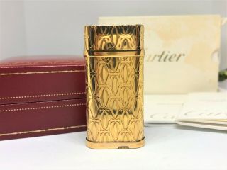 Cartier C De Decor 2c Gold - Plated Oval Lighter Rose Gold Ca120135 W Box & Case