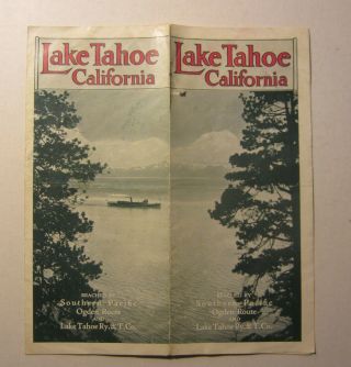 Old Vintage 1923 - Lake Tahoe - Travel Brochure - S.  P.  And Lake Tahoe Railway
