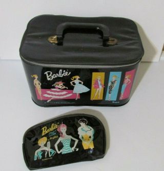 Vintage Barbie Ponytail Train Case And Makeup Bag