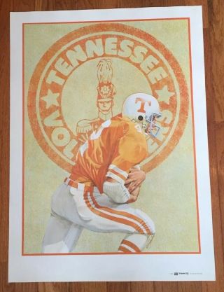 Vintage 1983 University Of Tennessee Volunteers Football Poster - 20” X 27 1/2”