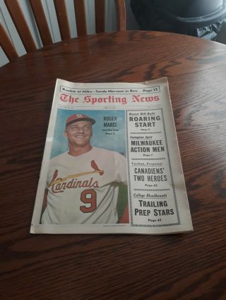 April 29,  1967 - The Sporting News - Roger Maris Of The St.  Louis Cardinals