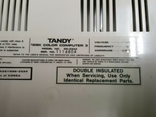 Tandy Color Computer 3 128k 3