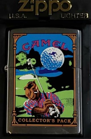 Zippo Lighter Camel Joe Playing Golf Z 404 Collectors Pack 1998 Only 150 Made