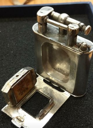Vintage Sterling Silver Unique Dunhill Lighter And Time Piece 2