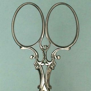 Fancy Antique Cut Steel Embroidery Scissors French Circa 1900