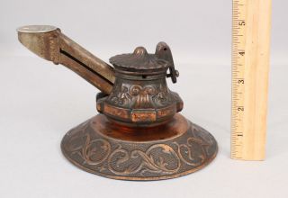 Early 20thc Antique Bronzed Cast Iron Brunhoff Mechanical Cigar Cutter,  Nr