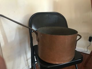 Antique Large Copper Pot Duparquet,  Huot,  Moneuse Dh&m 2 Handles