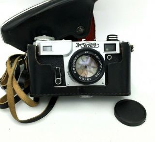 Kiev 4 Vintage Soviet Rangefinder 35 Mm Camera Helios 103 Lens Film Ussr Rare