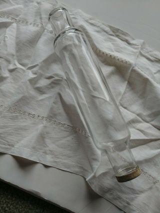 Vtg Roll - Rite Glass Rolling Pin W/metal Cap And Good Housekeeping Seal