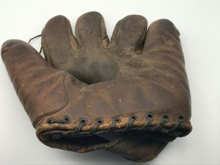Vintage Antique Dubow Chicago Leather Baseball Glove Mitt Circa 1930 