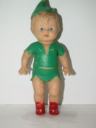 Vintage Sun Rubber Co Squeaker Toy Doll Peter Pan Walt Disney
