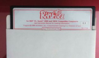 Vtg.  Rampage Game For Tandy Ibm - 5 - 1/4 " Floppy Disk 1988 -