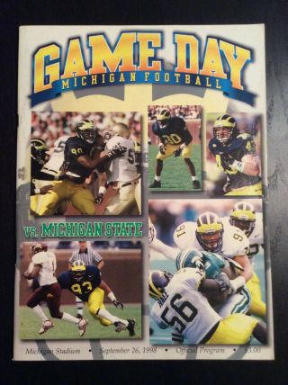 1998 Michigan Wolverines Vs Michigan State Spartans Ncaa Football Game Program