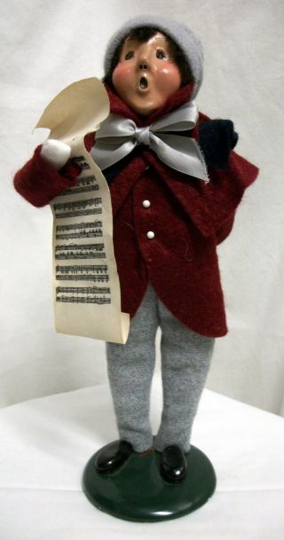 Vintage 1994 Byers Choice Victorian Christmas Caroler Boy With Sheet Music