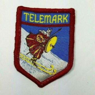 Telemark Ski Patch Lost Area Wisconsin Skiing Travel Souvenir Vintage Nordic Red