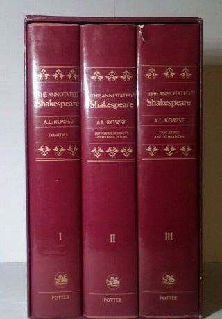 The Annotated Shakespeare Vols I,  Ii & Iii W/dust - Jackets & Slipcase 1st Ed.  Vg