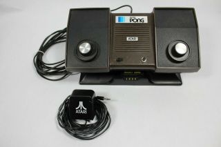 Vtg Atari Pong Video Game Console W/ Power Supply & Model C - 140