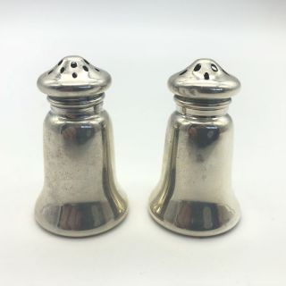 Vintage Sterling Silver Salt And Pepper Shaker Set Mini Small 1 - 3/4 "