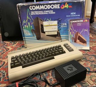 Commodore 64 Computer With Power Supply - And