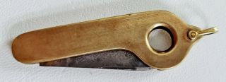 Rare 14k Gold Antique Art Deco Cigar Cutter Folding Pocket Knife