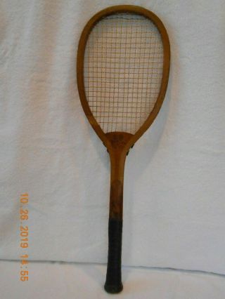 Vintage Pennant Wooden Tennis Racquet With Spalding Press