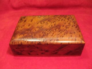 (not Veneer) A Vintage Birds Eye Maple Burl Wood Cigarette Trinket Box