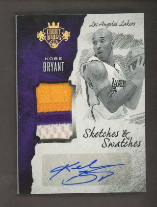 2016 - 17 Court Kings Sketches Kobe Bryant Lakers 3 - Color Patch Auto 9/10