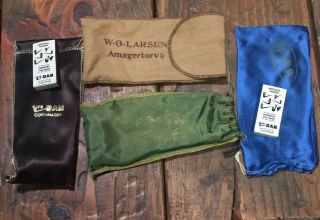 Vintage Pipe Bags,  Pipe Dan,  Stanwell,  W.  O.  Larsen,  Ropp,  Pipe Dan Match Boxes