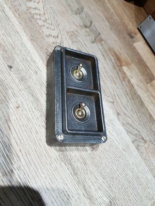 Britmac Vintage Industrial 2 Gang Light Switch Perfect Circa 1940