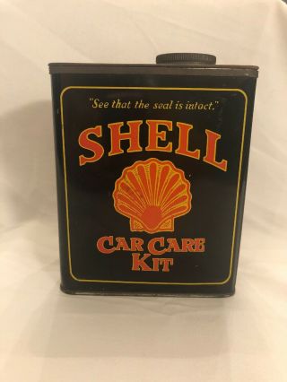 Vintage Shell Car Care Kit In Tin.