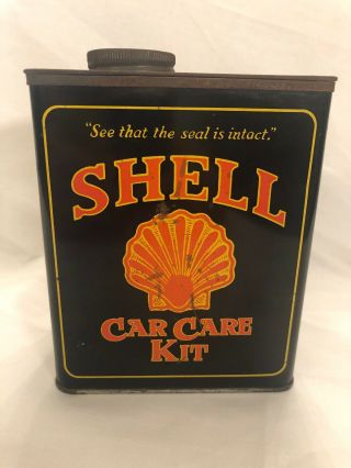 Vintage Shell Car Care Kit In Tin. 3
