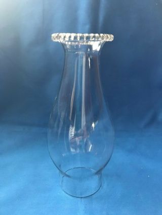 Vintage/antique Glass Oil/kerosene Lamp Pearl Top Chimney Zero Size