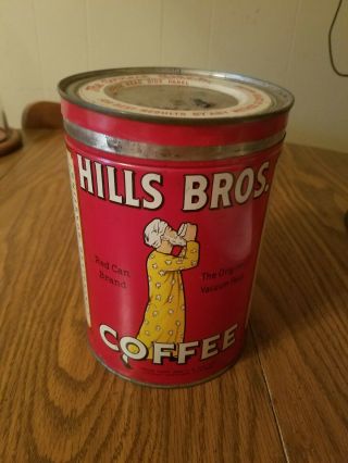 Vintage Hills Bros.  Red Can Brand Coffee Can