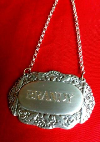 Decanter Label Brandy Heavy Vintage Metal Decanter Labels With Chain Uk