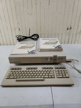 Vintage Commodore 128d Personal Computer & Keyboard Power Cord Tv Cord