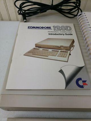Vintage Commodore 128D Personal Computer & Keyboard Power Cord TV Cord 2
